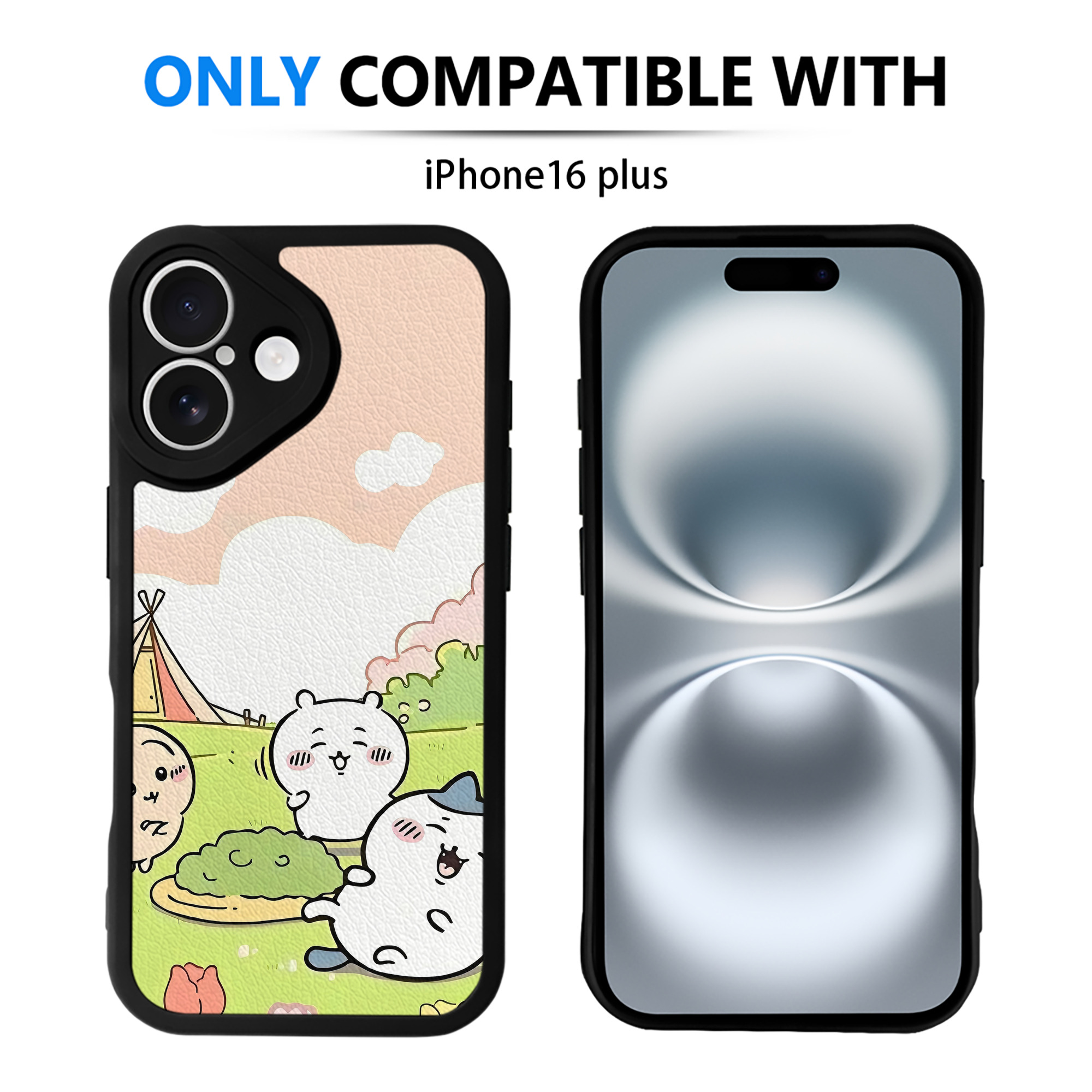 （画像用） ちいかわ Chii-kawa 【iPhone 16シリーズ対応】シリコンスマホケース（レザー調） 材質：シリコン